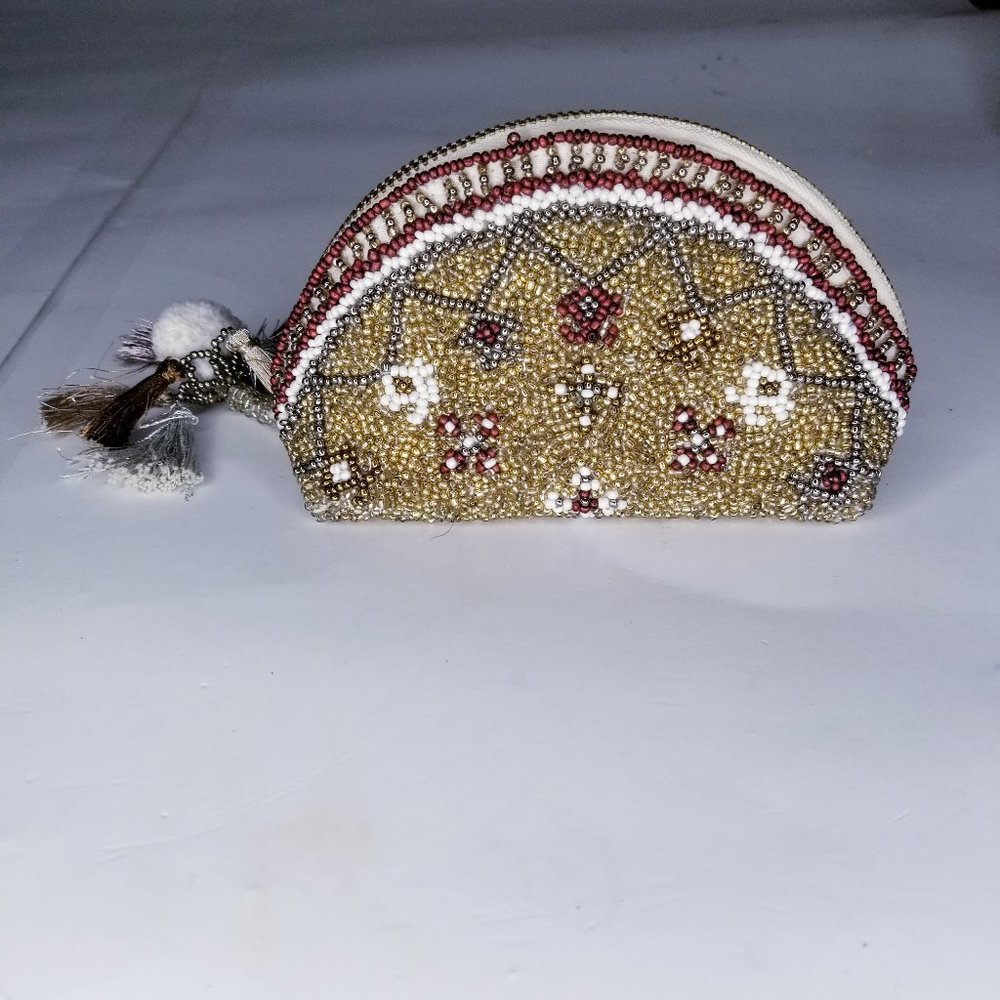 JASPER & JEERA Beaded Coin Purse Pouch Wallet - Picture 7 of 9